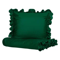 HOMLA Pościel Selin Satynowa Ciemnozielona 160X200 Cm