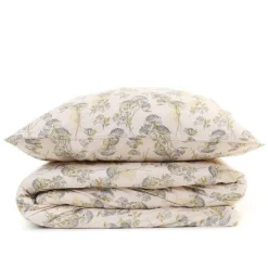 HOMLA Pościel Senli Z Mikrofibry Bezowa W Kwiaty 140X200 Cm + 1*70X80 Cm