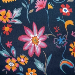 HOMLA Pościel Vabel Z Mikrofibry Granatowa W Liscie I Kwiaty 160X200 Cm