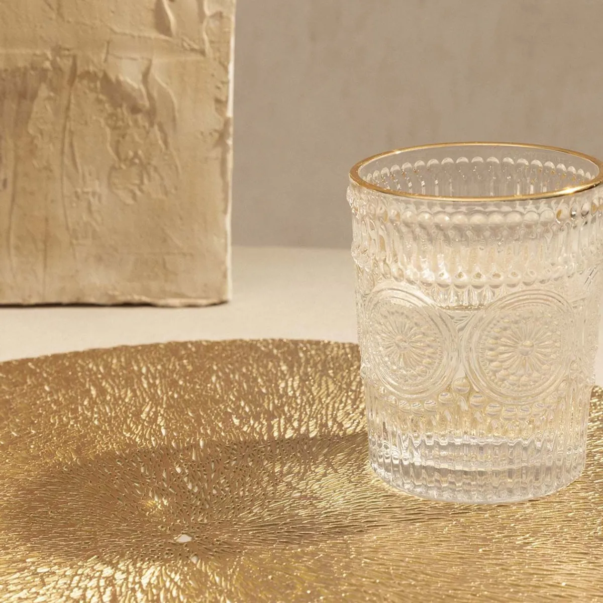 HOMLA Podkladka Do Jadalni Dawson Azurowa Zlota 38 Cm