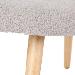 HOMLA PodNożek Moss Teddy Boucle W Tkaninie Teddy Jasno 61X41X38 Cm