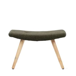 HOMLA PodNożek Moss Teddy Boucle W Tkaninie Teddy Zielony 61X41X38 Cm