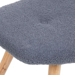 HOMLA PodNożek Moss Teddy Boucle W Tkaninie Teddy Granatowy 61X41X38 Cm