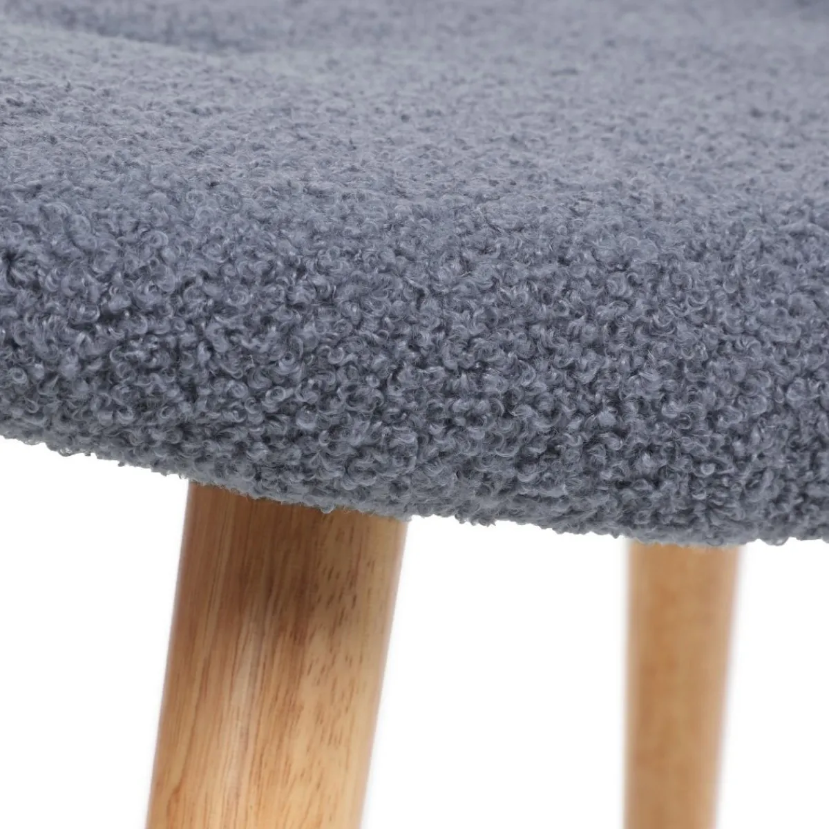 HOMLA PodNożek Moss Teddy Boucle W Tkaninie Teddy Granatowy 61X41X38 Cm