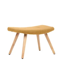 HOMLA PodNożek Moss Teddy Boucle W Tkaninie Teddy Musztardowy 61X41X38 Cm