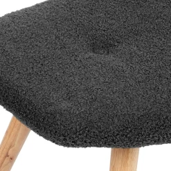 HOMLA PodNożek Moss Teddy Boucle W Tkaninie Teddy Czarny 61X41X38 Cm