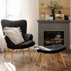 HOMLA PodNożek Moss Welurowy 61X41X38 Cm