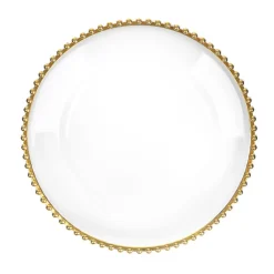 HOMLA Podstawka Golden Rant Pod Talerz Ze Zlota Obwodka Kulki 33Cm