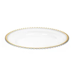 HOMLA Podstawka Golden Rant Pod Talerz Ze Zlota Obwodka Kulki 33Cm