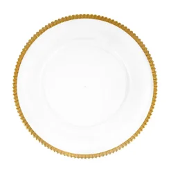 HOMLA Podstawka Golden Rant Pod Talerz Ze Zlota Obwodka W Paski 33 Cm 33Cm