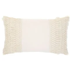 HOMLA Poduszka Doel Bezowa Z Fredzlami 30X50 Cm