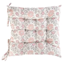 HOMLA Poduszka Na Krzeslo Aldra Pikowana W Kwiatowy Wzor 40X40