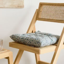 HOMLA Poduszka Na Krzeslo Stave Niebieska We Wzor Pikowana 40X40