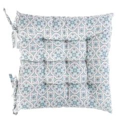 HOMLA Poduszka Na Krzeslo Stave Niebieska We Wzor Pikowana 40X40