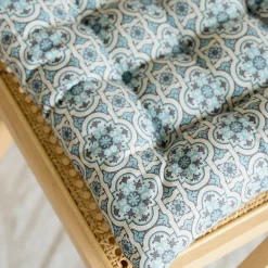 HOMLA Poduszka Na Krzeslo Stave Niebieska We Wzor Pikowana 40X40