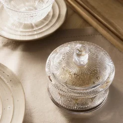 HOMLA Pojemnik Barrel Szklany Z Pokrywka 13 X 9,5