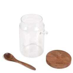 HOMLA Pojemnik Carlos Szklany Z Akacjowa Lyzeczka 0,9 L