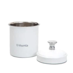 HOMLA Pojemnik Casay Bialy Z Pokrywka 7X8,5 Cm