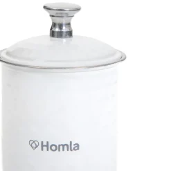 HOMLA Pojemnik Casay Bialy Z Pokrywka 7X8,5 Cm