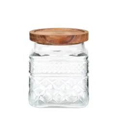 HOMLA Pojemnik Moladri Kwadratowy Z Akacjowa Przykrywka 1 L