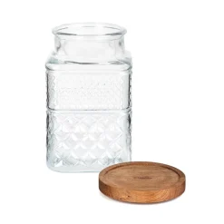 HOMLA Pojemnik Moladri Kwadratowy Z Akacjowa Przykrywka 1,9 L