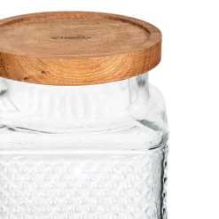 HOMLA Pojemnik Moladri Kwadratowy Z Akacjowa Przykrywka 1,9 L