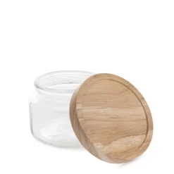 HOMLA Pojemnik Nesta Na Waciki Z Bambusowa Pokrywka 10X10X7,5Cm