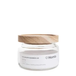 HOMLA Pojemnik Nesta Na Waciki Z Bambusowa Pokrywka 10X10X7,5Cm