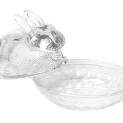 HOMLA Pojemnik Tigre Krolik Szklany Z Podstawka 12X9Cm