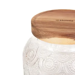 HOMLA Pojemnik Zulay Z Akacjowa Przykrywka 0,7 L