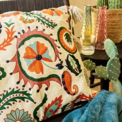 HOMLA Poszewka Archa W Kolorowy Wzor Z Fredzlami 45X45 Cm