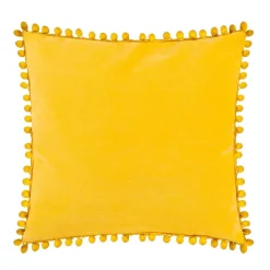 HOMLA Poszewka Eslov Musztardowa Z Pomponami 45X45 Cm