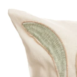 HOMLA Poszewka Freja W Wyszywane Liscie Bezowa 45X45 Cm