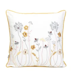 HOMLA Poszewka Minca W Wyszywane Kwiaty 45X45 Cm