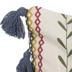 HOMLA Poszewka Miris W Kolorowe Pasy Z Fredzlami 45X45 Cm