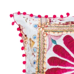 HOMLA Poszewka Miris Z Fuksjowymi Pomponami 45X45 Cm