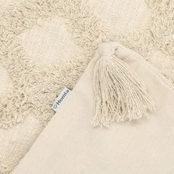 HOMLA Poszewka Monto Bezowa Z Fredzlami I Zdobieniami 45X45 Cm