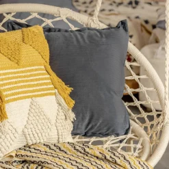 HOMLA Poszewka Nantu Welwetowa Imitacja Sztruksu Niebieska 45X45+1.5 Cm