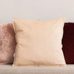 HOMLA Poszewka Nantu Welwetowa Imitacja Sztruksu Bezowa 45X45+1.5 Cm