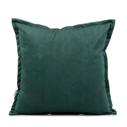 HOMLA Poszewka Nantu Welwetowa Imitacja Sztruksu Zielona 45X45+1.5 Cm