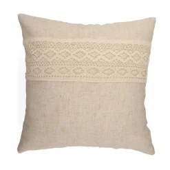 HOMLA Poszewka Renda Bezowa Z Koronka 45X45 Cm