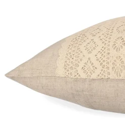 HOMLA Poszewka Renda Bezowa Z Koronka 45X45 Cm
