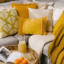 HOMLA Poszewka Renda Bezowa Z Koronka 45X45 Cm