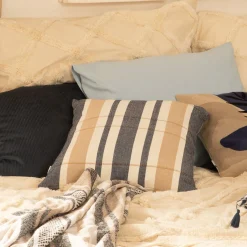 HOMLA Poszewka Rezza W Bezowo Niebieskie Paski 45X45 Cm