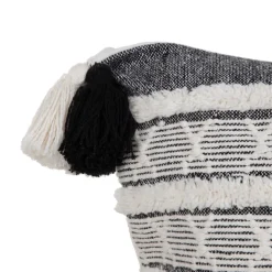 HOMLA Poszewka Subir Wyszywana Z Fredzlami Czarna 45X45 Cm