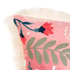 HOMLA Poszewka Vier W Kwiatowy Wzor Z Fredzlami 45X45 Cm