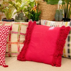HOMLA Poszewka Vivero Fuksjowa Z Fredzlami 45X45 Cm