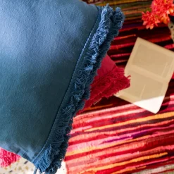 HOMLA Poszewka Vivero Granatowa Z Fredzlami 45X45 Cm