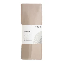 HOMLA Przescieradlo Danielle Satynowe Bezowe 90X200 Cm