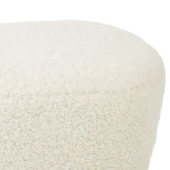 HOMLA Pufa Alda Boogie Bezowa W Tkaninie Teddy 50X40X31 Cm